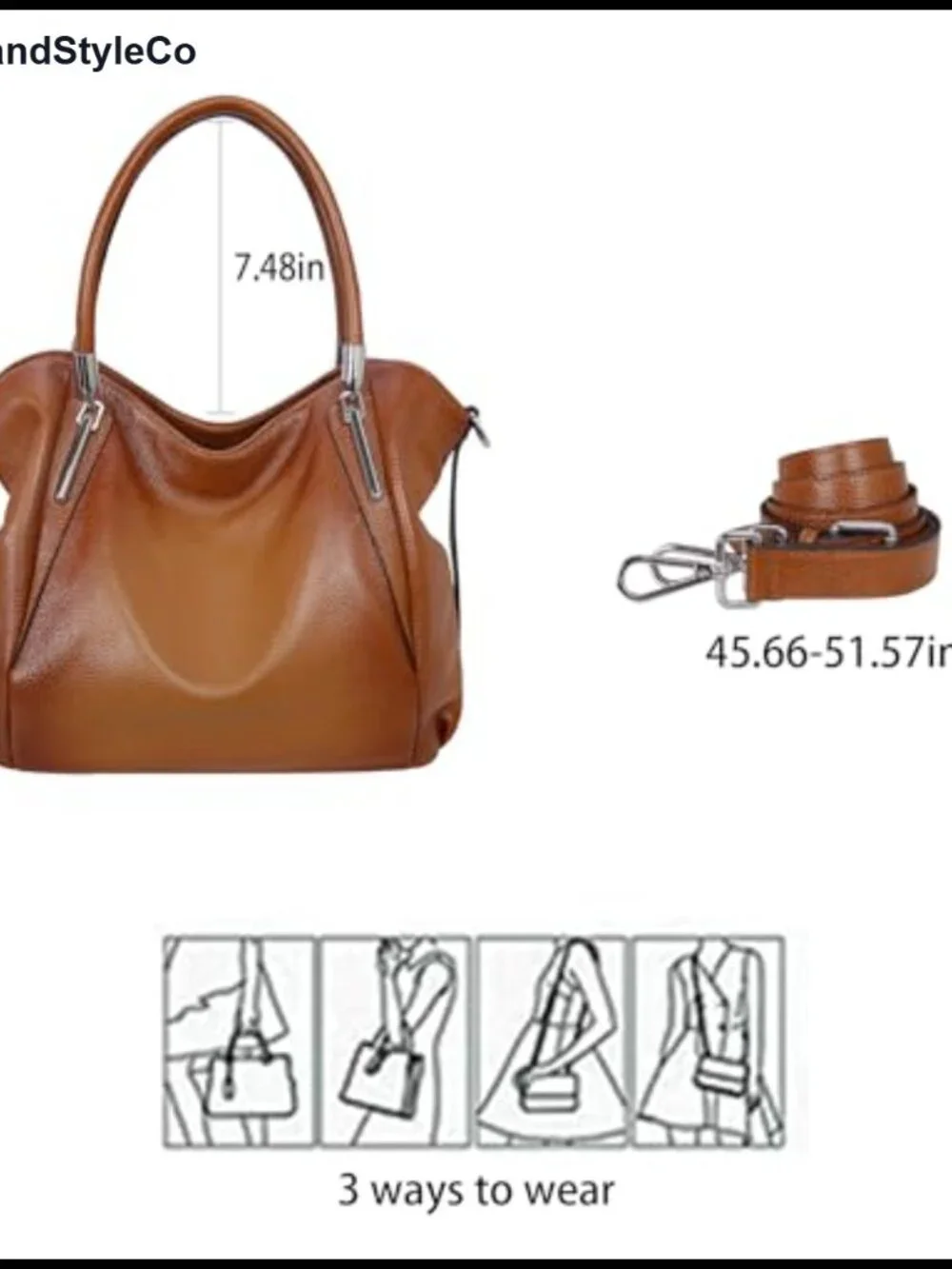 Genuine Leather Shoulder Bag Tote Handbag Satchel Hobo Purse Women